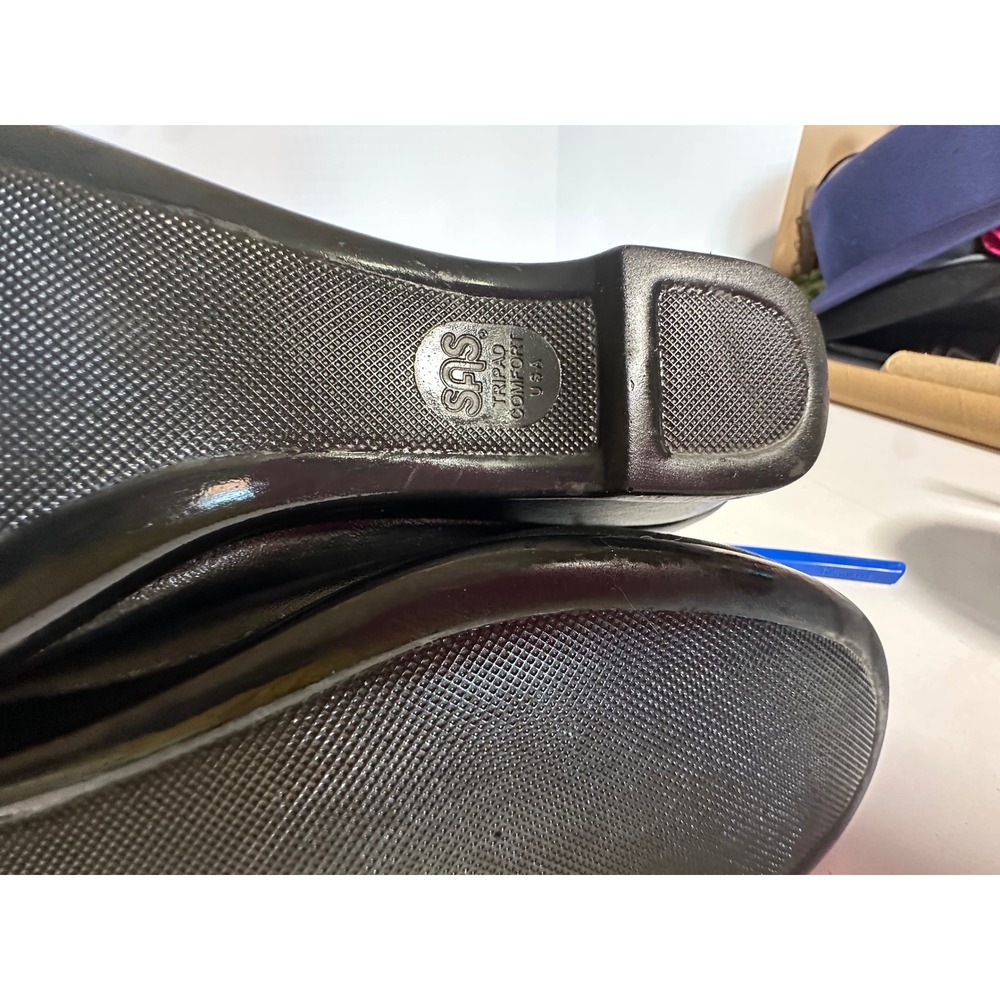 SAS Tripad Comfort Women 7 M Black Leather Wedge Loafers Slip On Shoes D7128665 - Picture 10 of 10